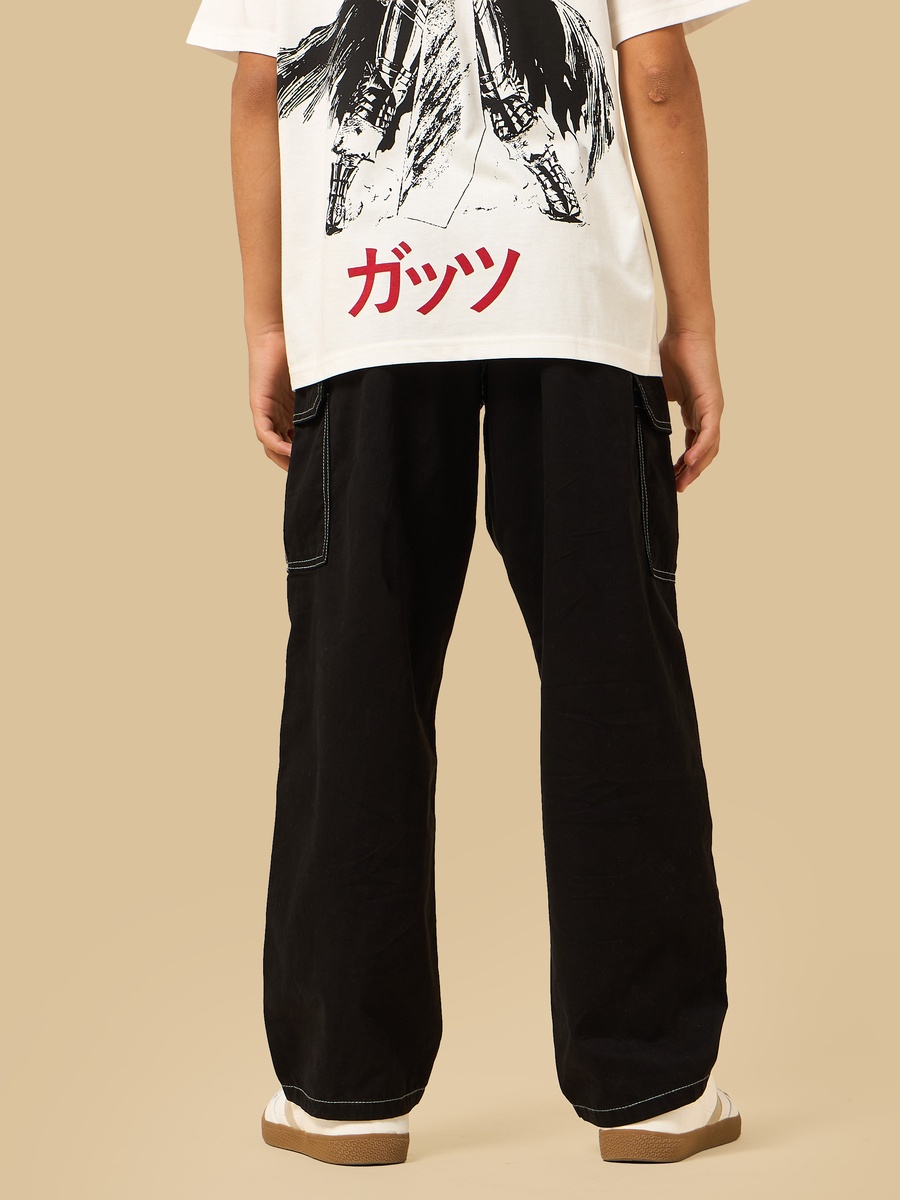 Stitch Detail Wide Leg Jeans