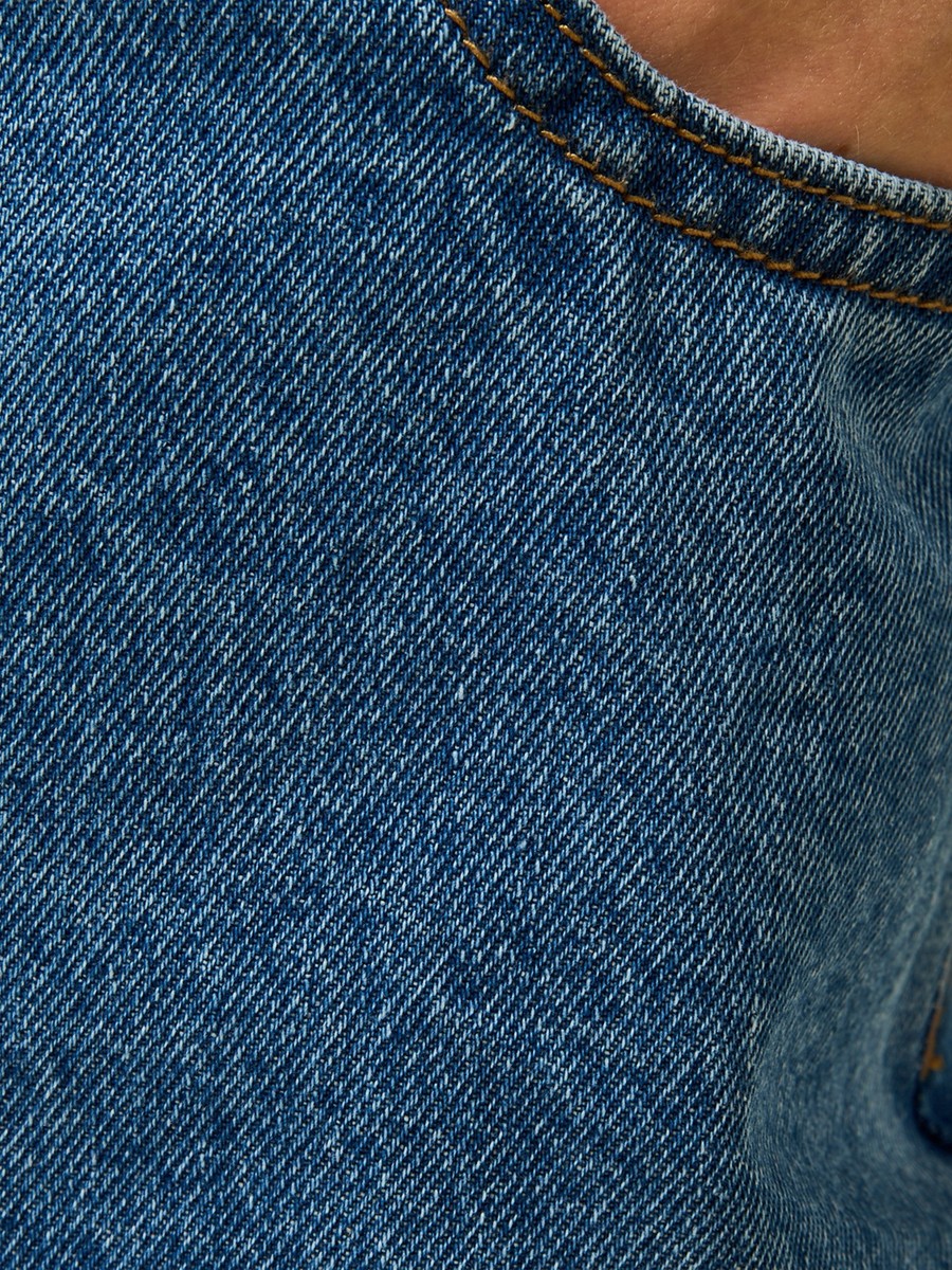 Paperbag Waist Mom Fit Cotton Jeans