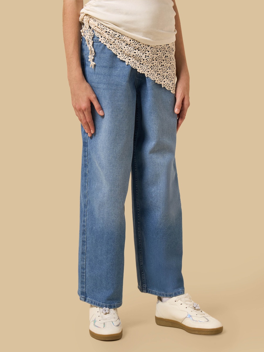 Straight Fit Jeans with Crochet Waist Wrap
