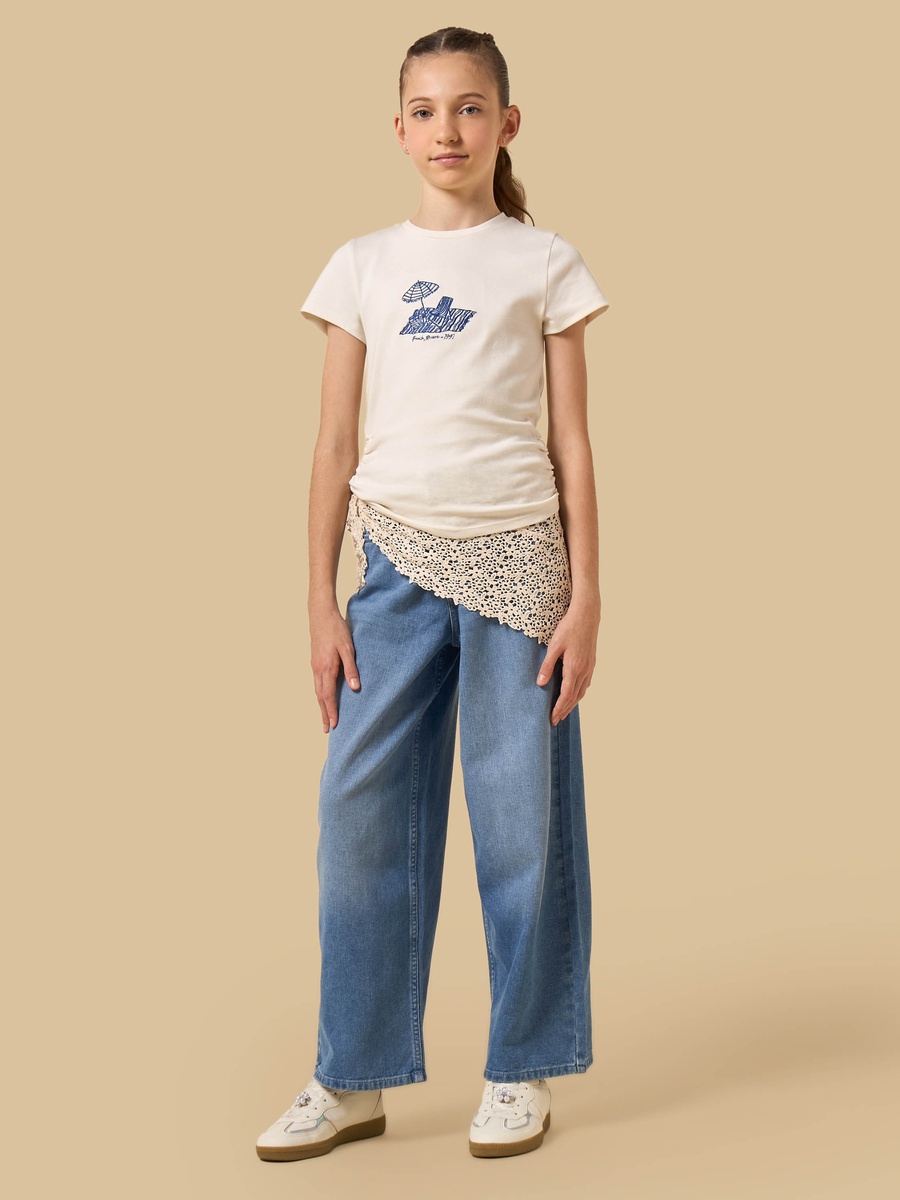 Straight Fit Jeans with Crochet Waist Wrap