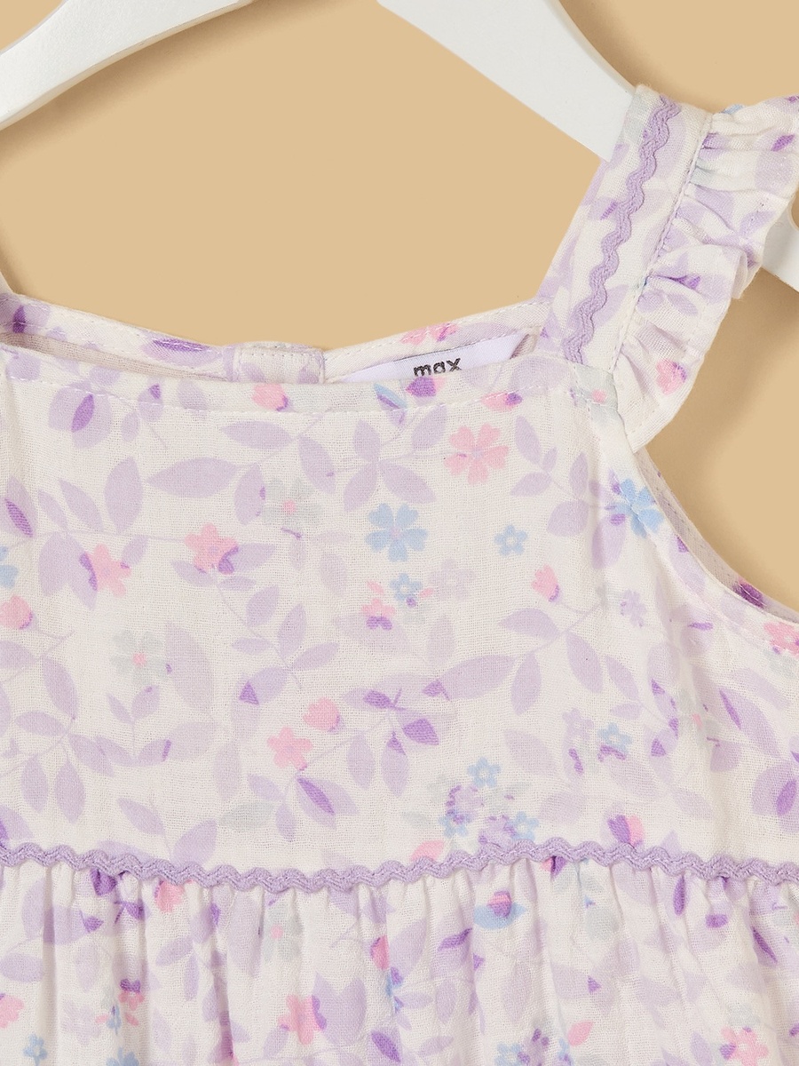 Floral Print Romper with Cap
