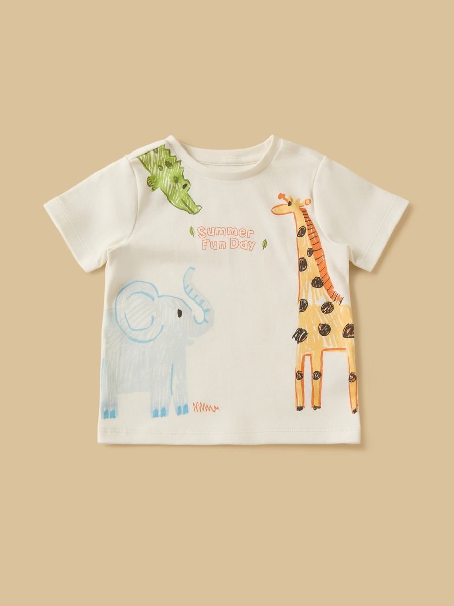Safari Print Cotton T-Shirt and Shorts Set