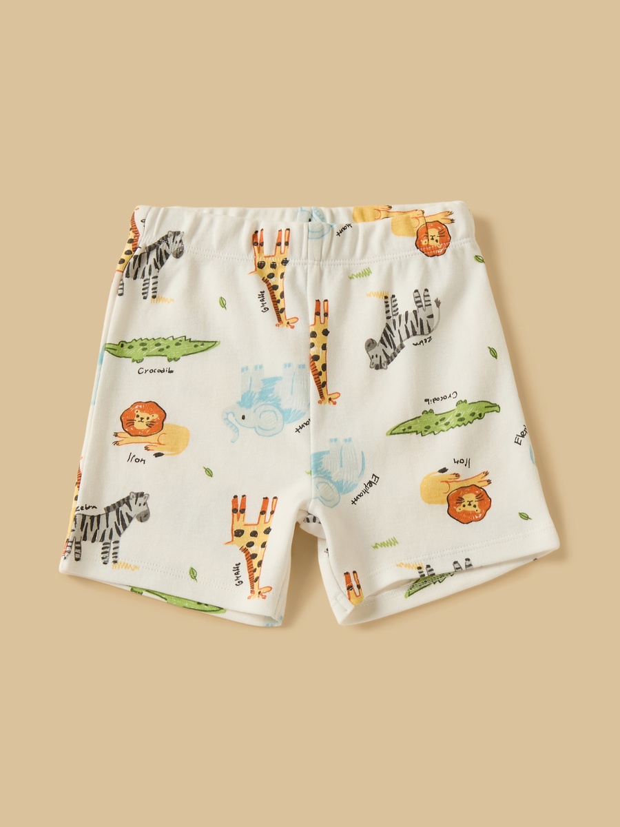Safari Print Cotton T-Shirt and Shorts Set