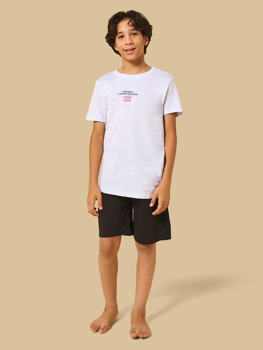 Football Print Shorts Set