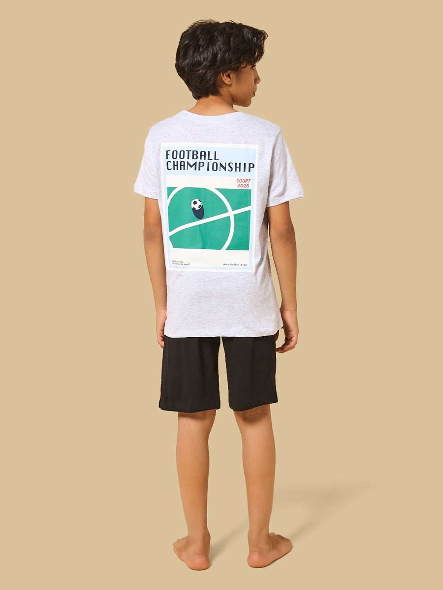 Football Print Shorts Set