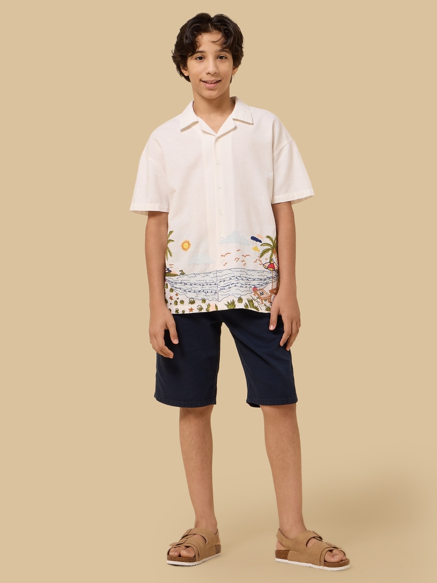 Embroidered Linen Shirt