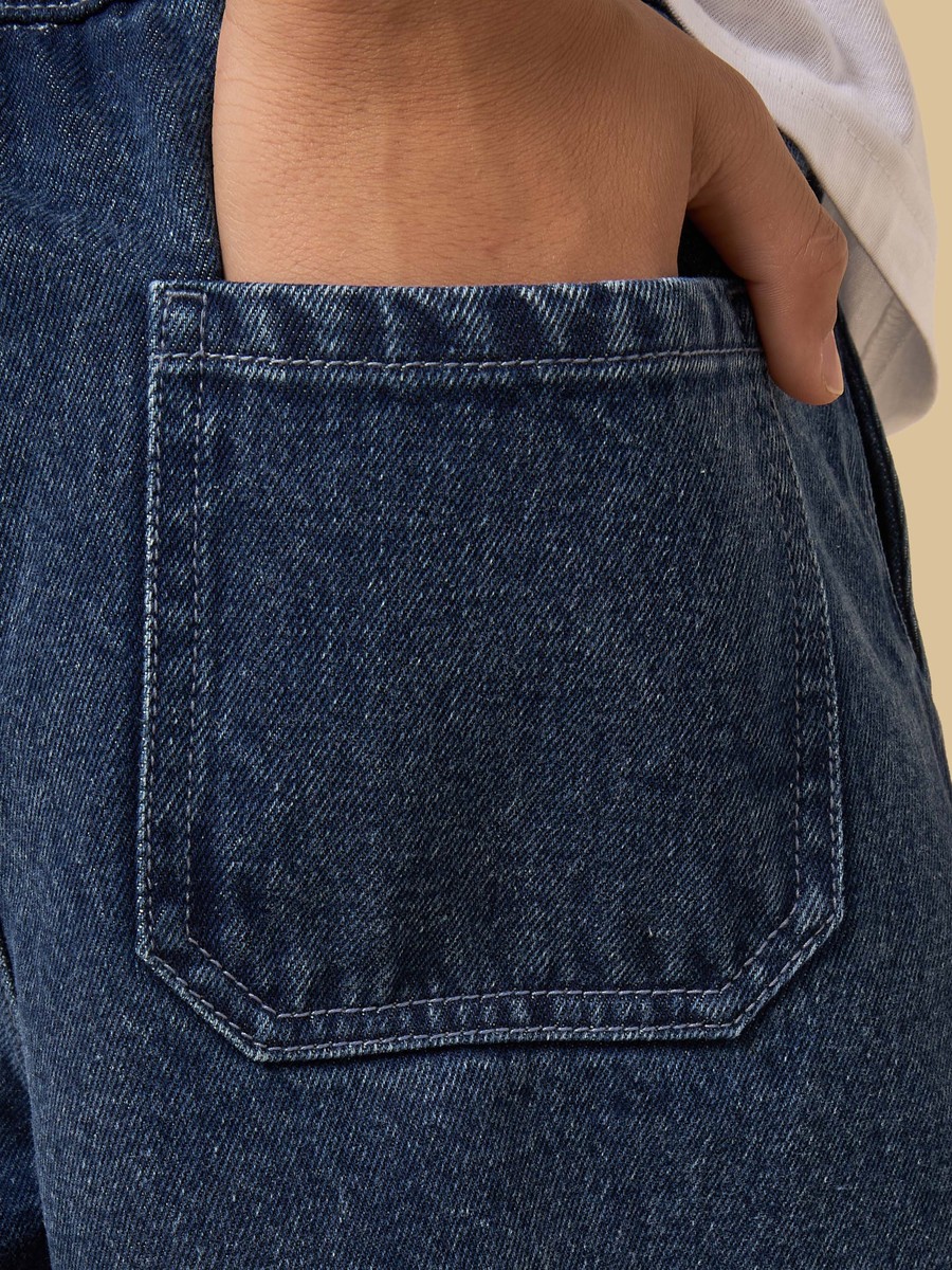 Applique Detail Cotton Denim Shorts