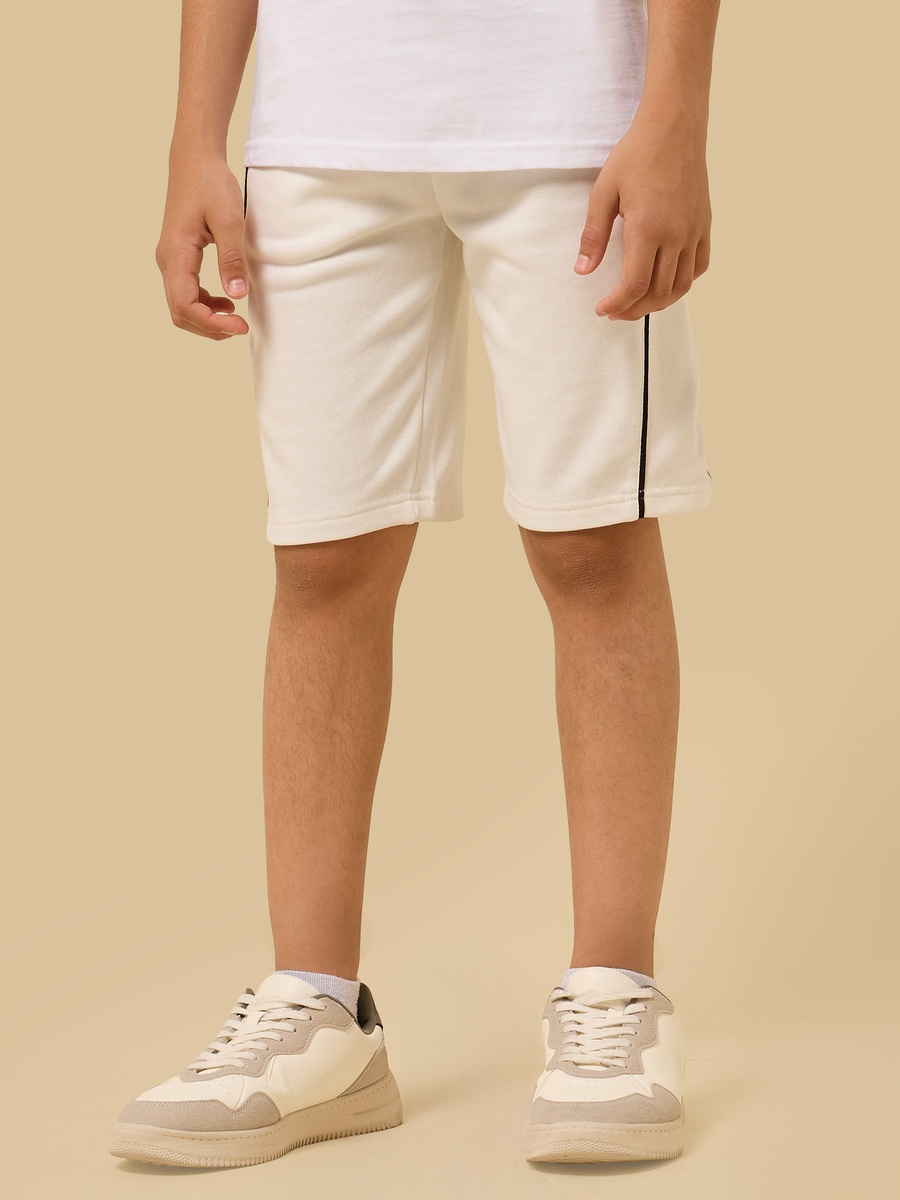 Piping Detail Cotton Shorts