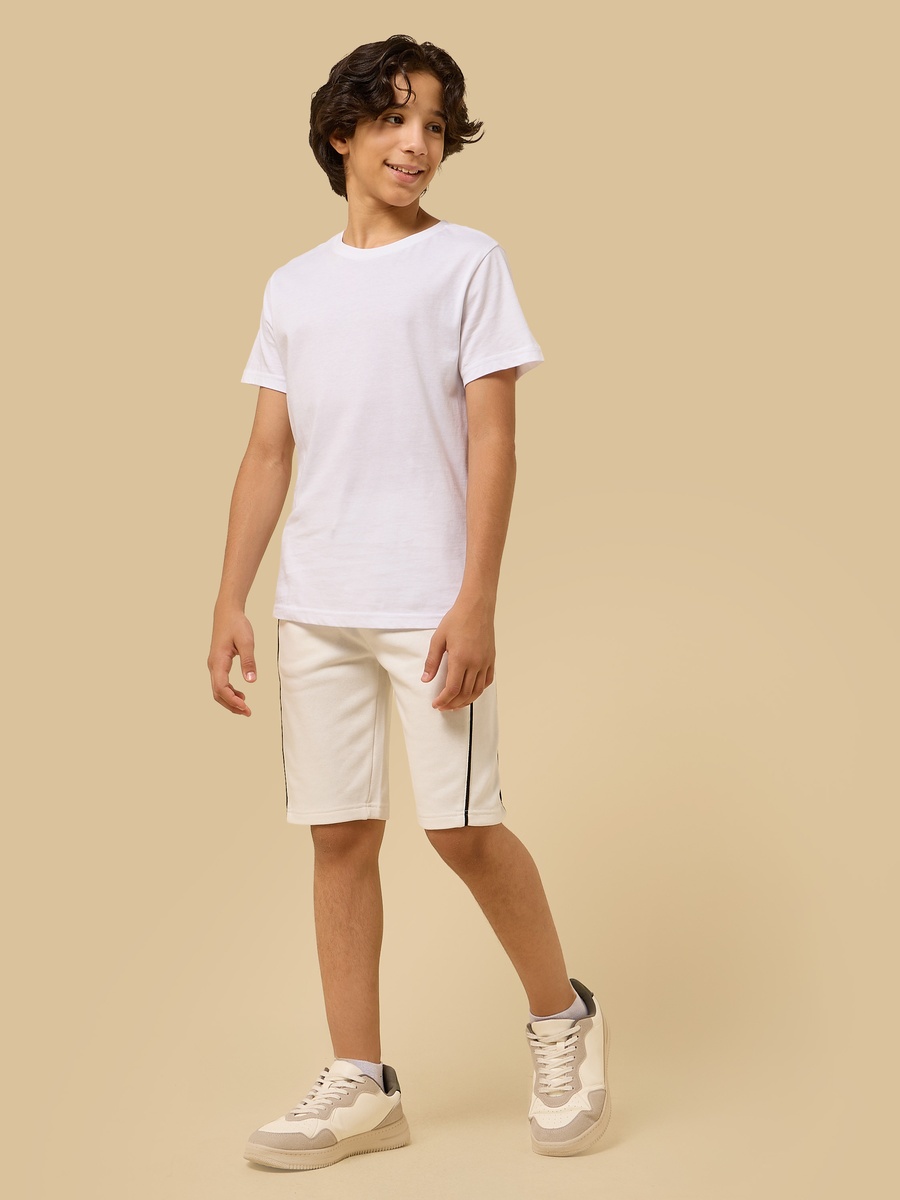 Piping Detail Cotton Shorts
