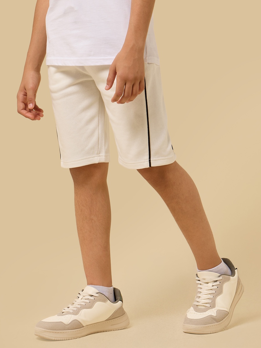 Piping Detail Cotton Shorts