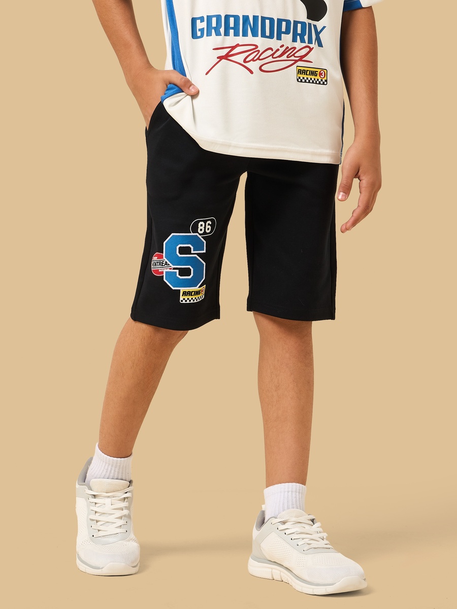 Racing Print Cotton Shorts
