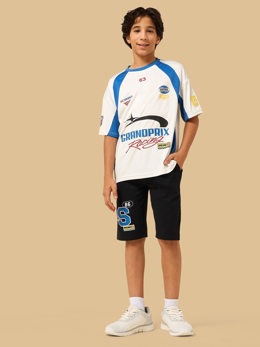 Racing Print Cotton Shorts