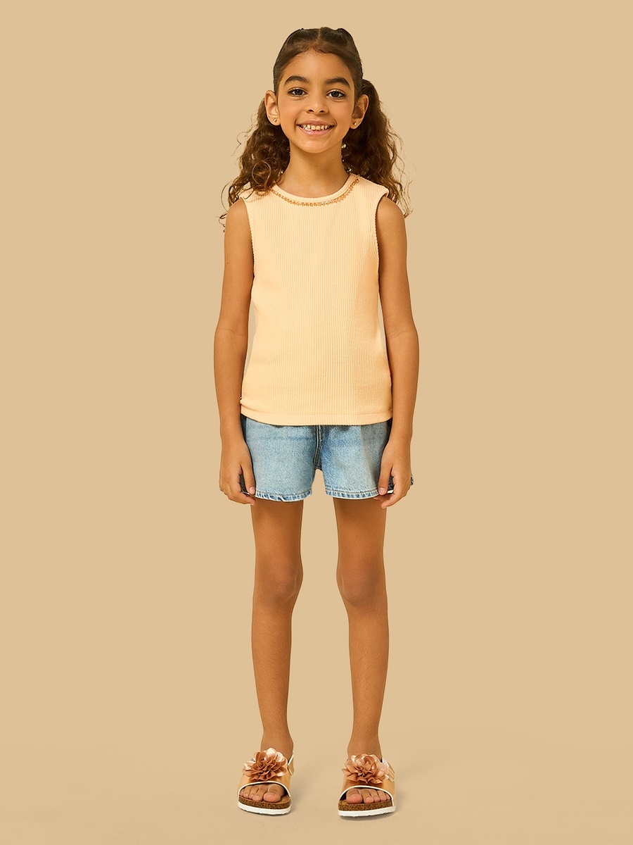 Cotton Denim Shorts