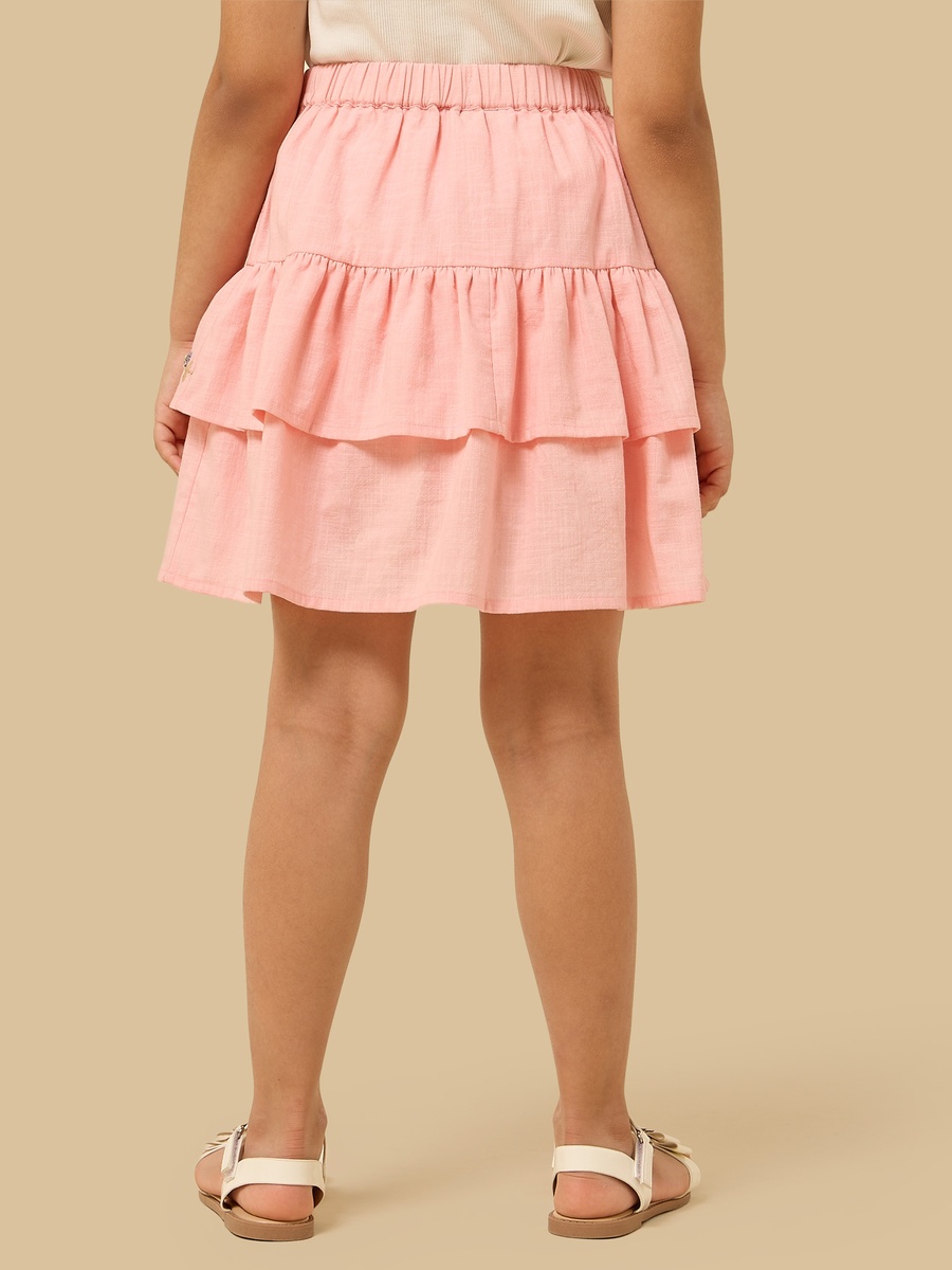 Embroidered Ruffle Skirt