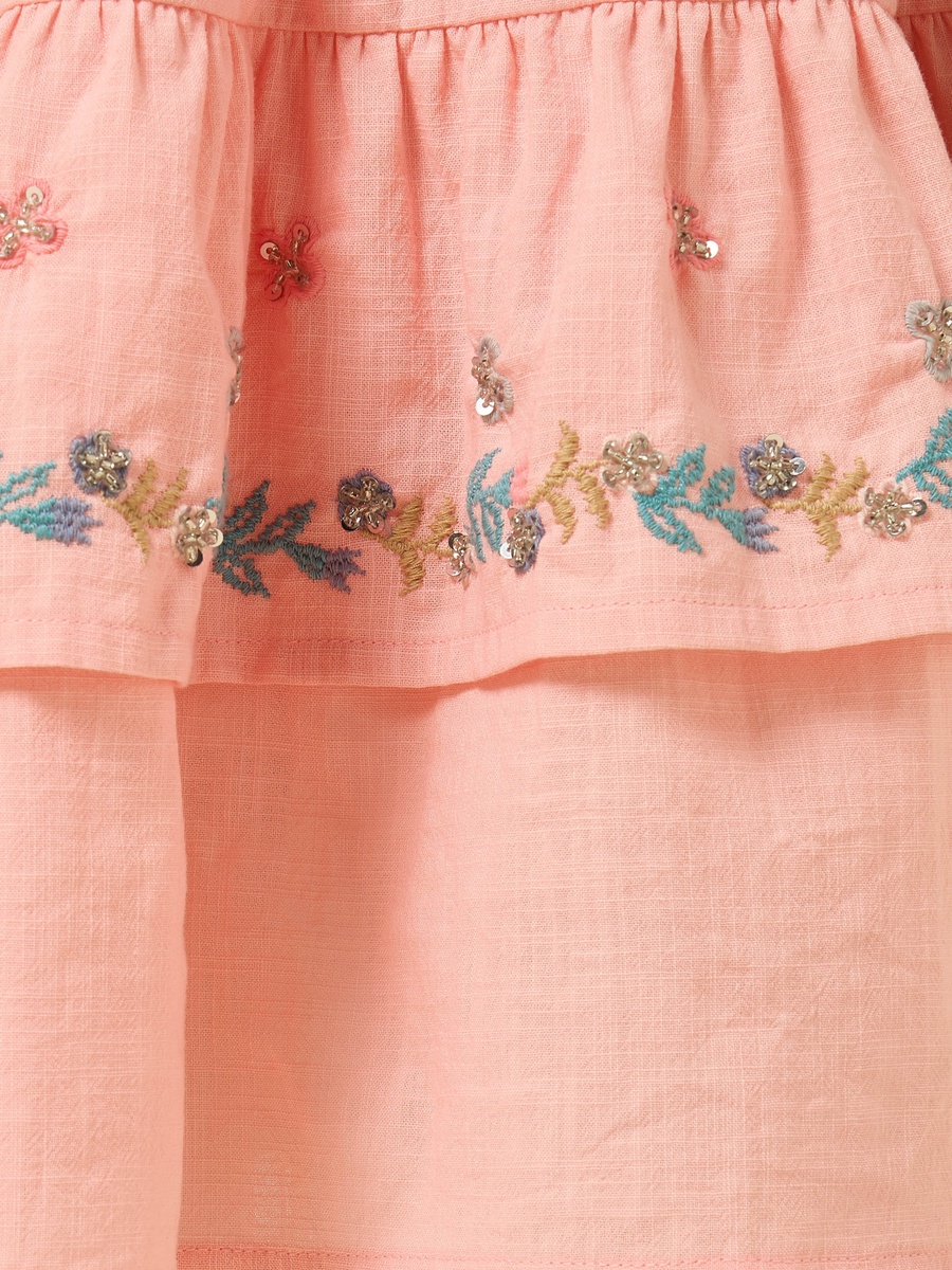 Embroidered Ruffle Skirt