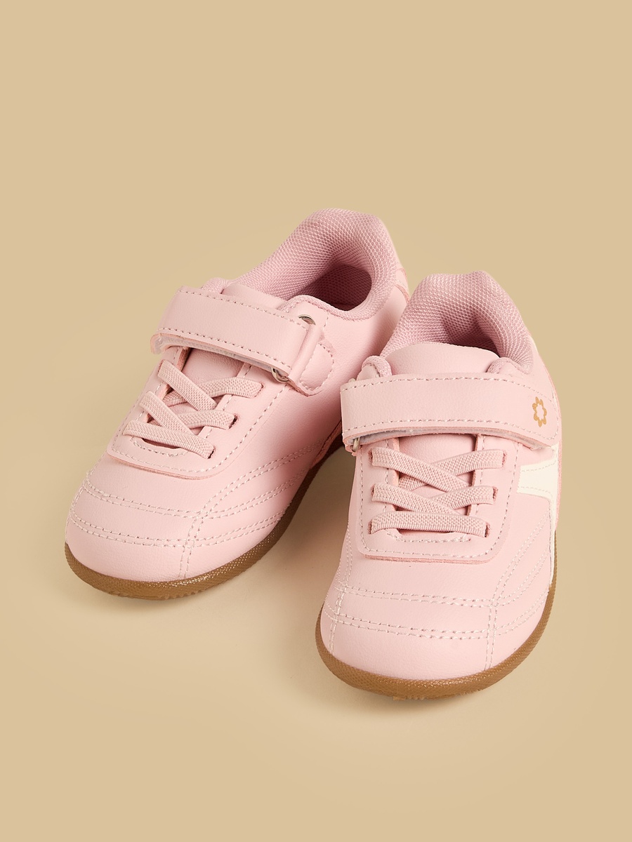 Panelled Sports Shoes with Hook and Loop Closure