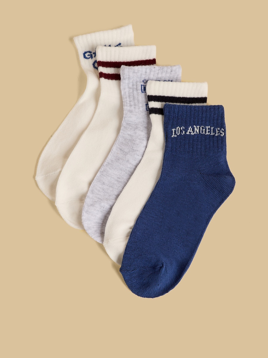 Pack of 5 - Assorted Print Ankle Length Socks