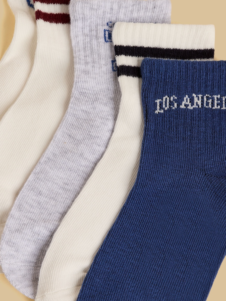 Pack of 5 - Assorted Print Ankle Length Socks