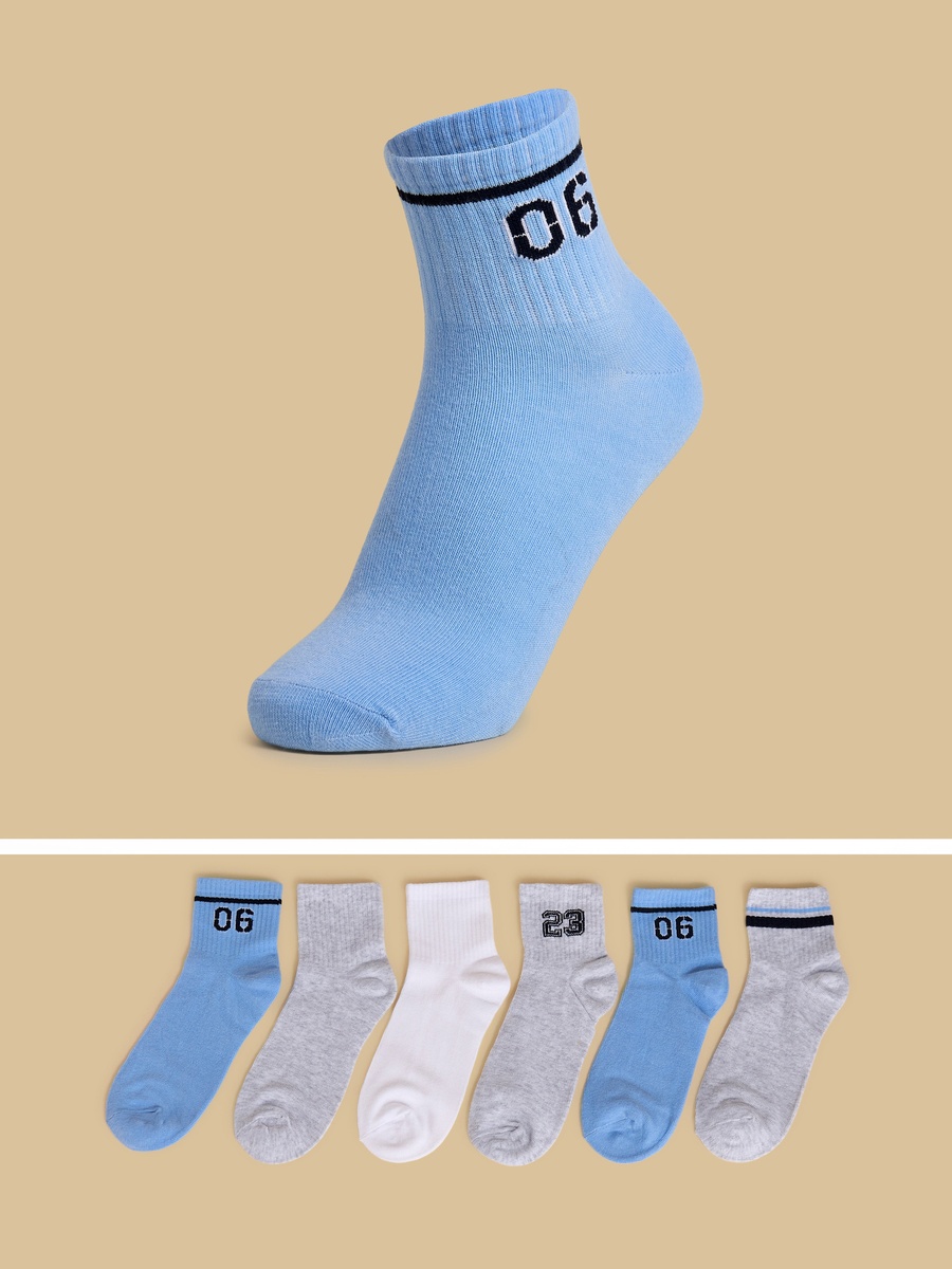 Pack of 6 - Assorted Ankle Length Socks