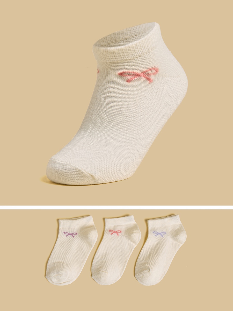 Pack of 3 - Bow Print Ankle Length Socks