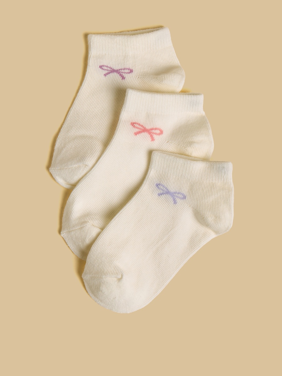 Pack of 3 - Bow Print Ankle Length Socks