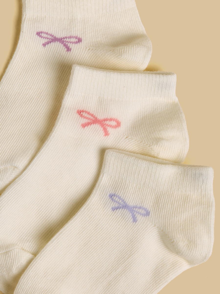 Pack of 3 - Bow Print Ankle Length Socks