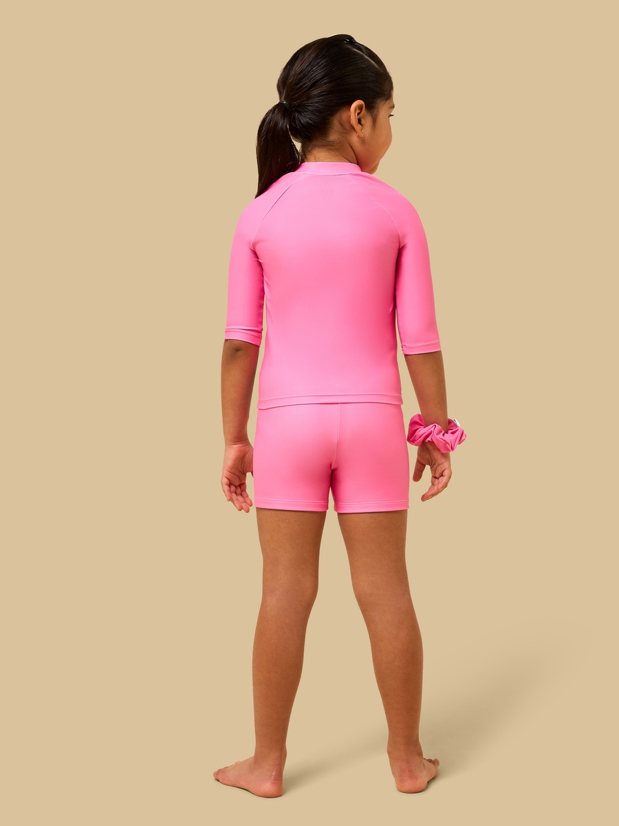 Stitch and Angel Print Rash Guard and Swim Shorts Set