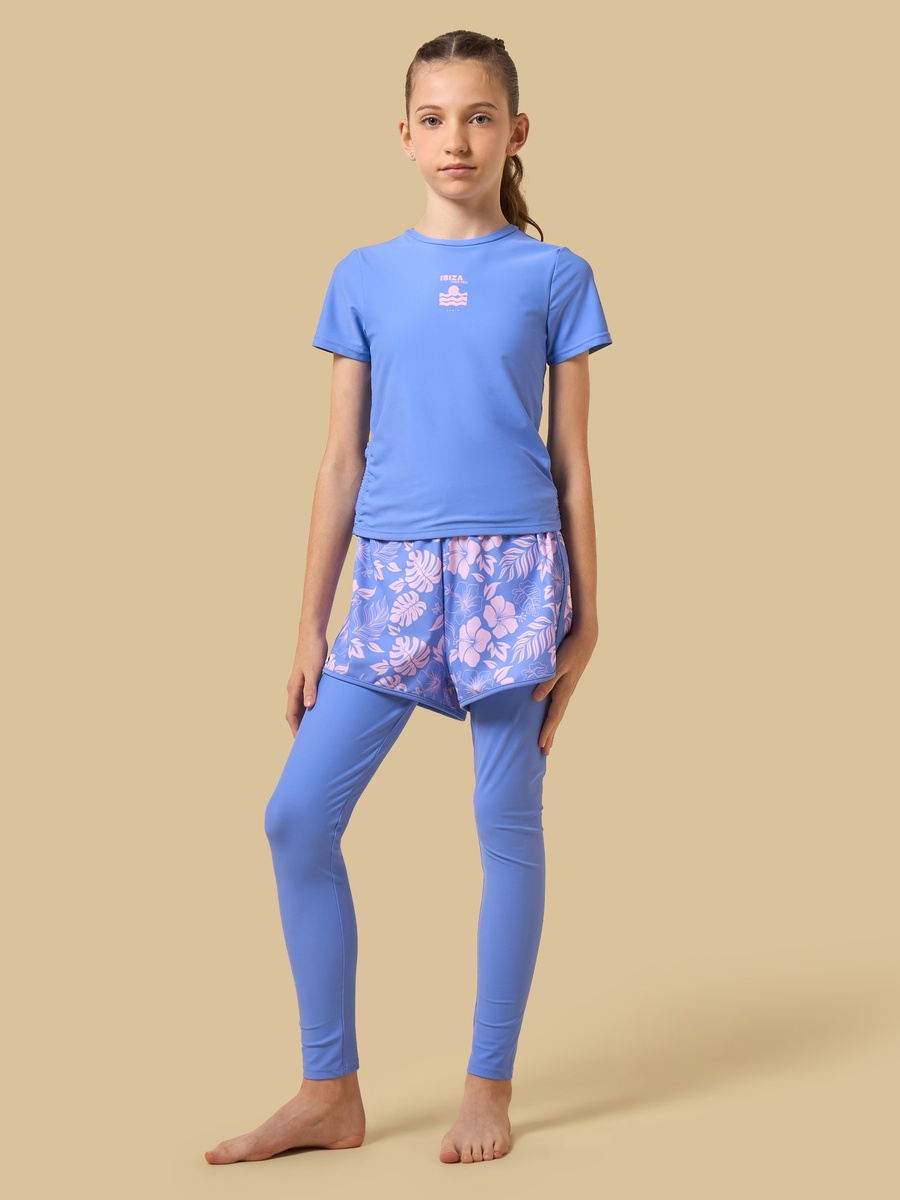 Printed Swim Top with Ruched Design
