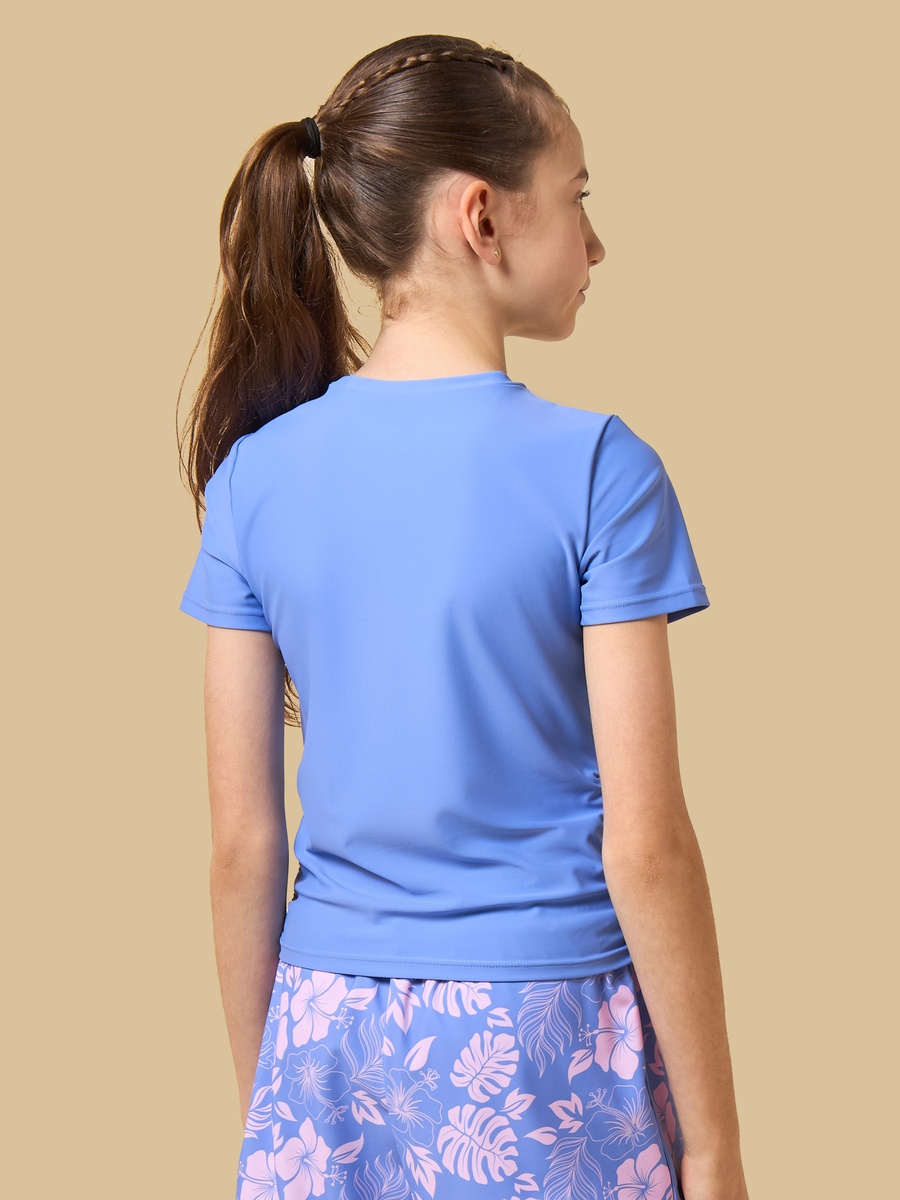 Printed Swim Top with Ruched Design