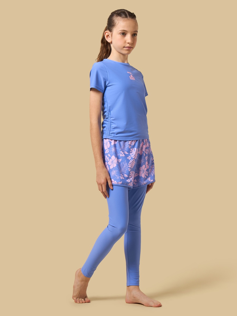 Printed Swim Top with Ruched Design