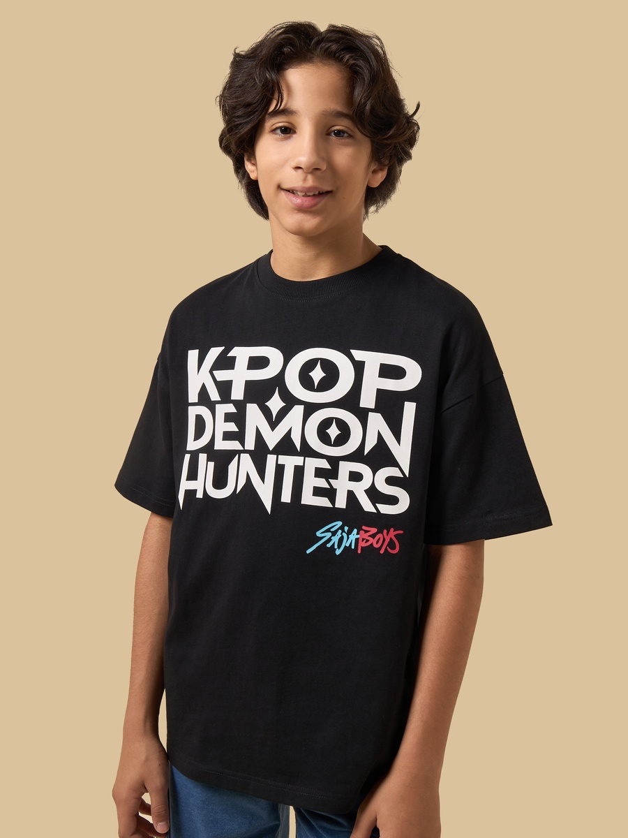 KPop Demon Hunters Print Cotton T-Shirt