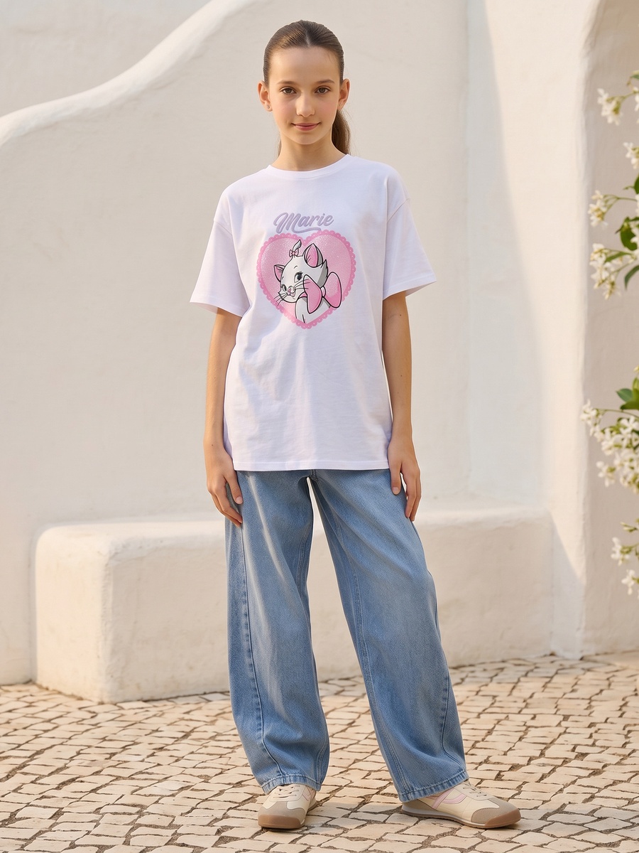 Marie Glitter Print Oversized Cotton T-Shirt