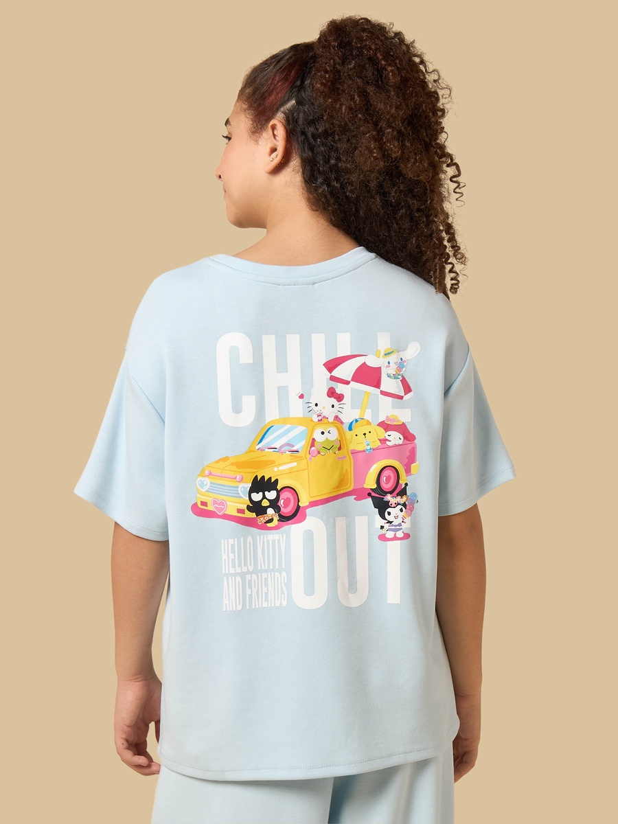 Hello Kitty and Friends Print Oversized T-Shirt