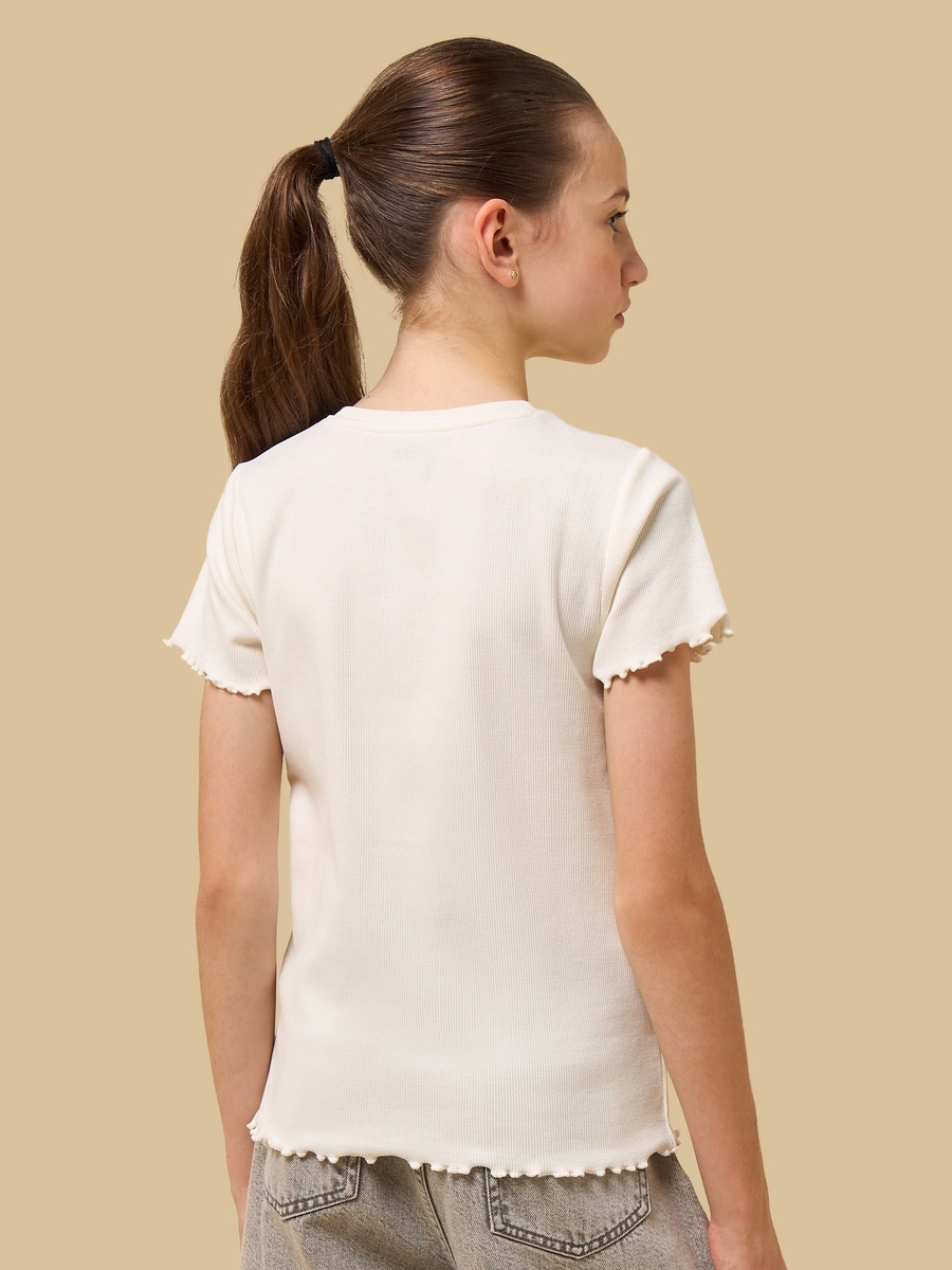 Embellished Ribbed Cotton T-Shirt