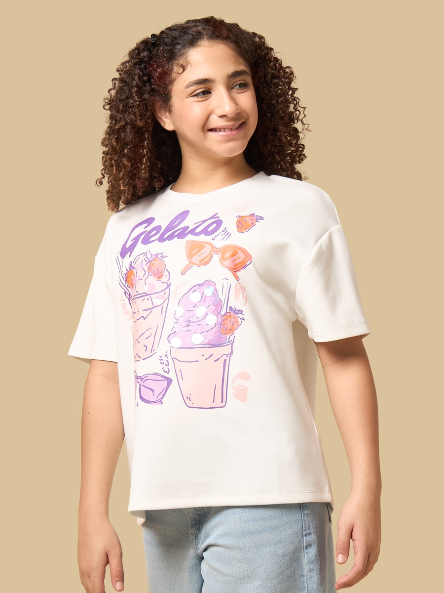 Gelato Print Oversized T-Shirt