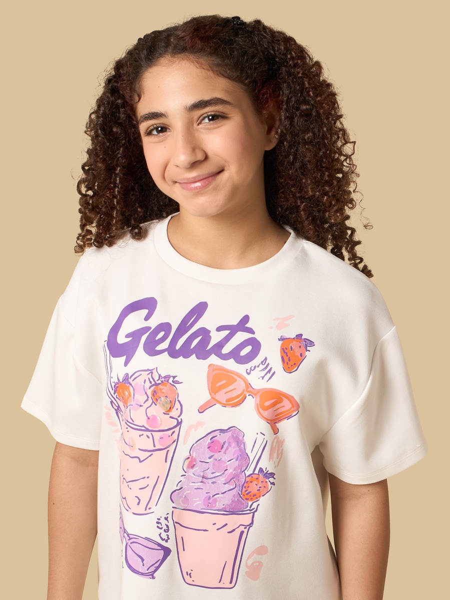 Gelato Print Oversized T-Shirt