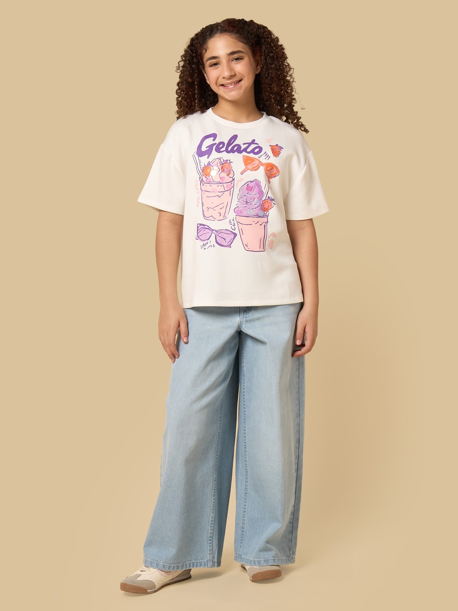 Gelato Print Oversized T-Shirt