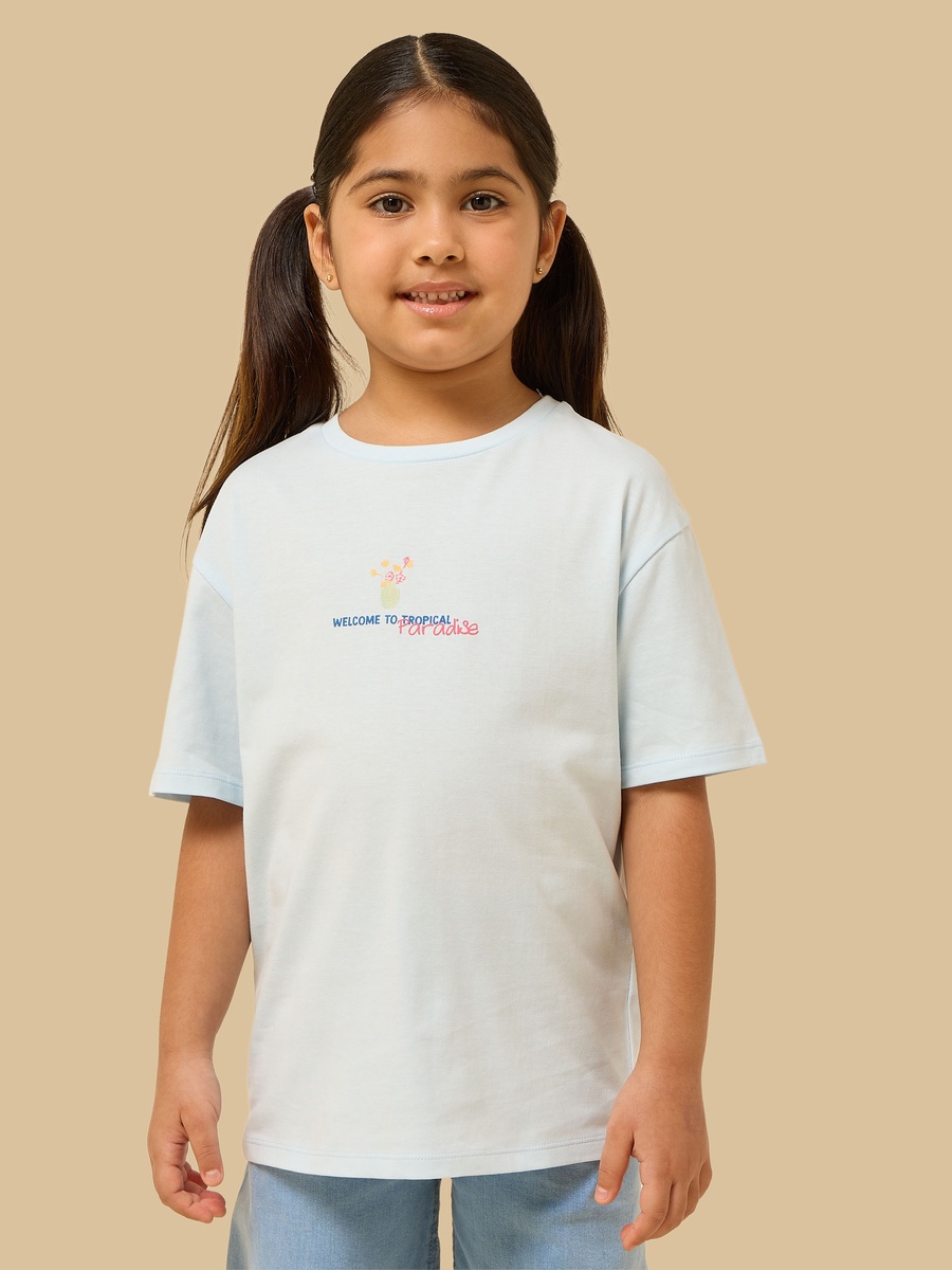 Tropical Paradise Print Oversized T-Shirt