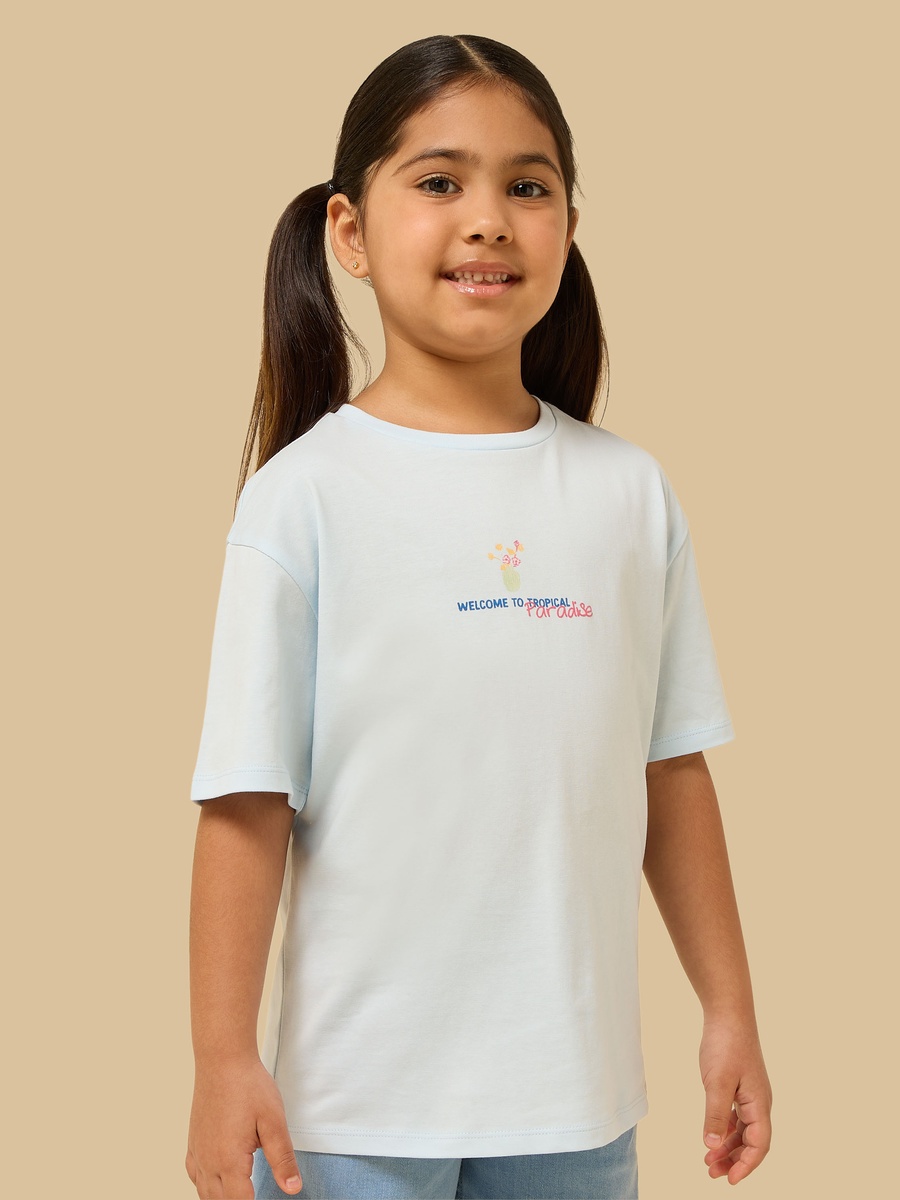 Tropical Paradise Print Oversized T-Shirt