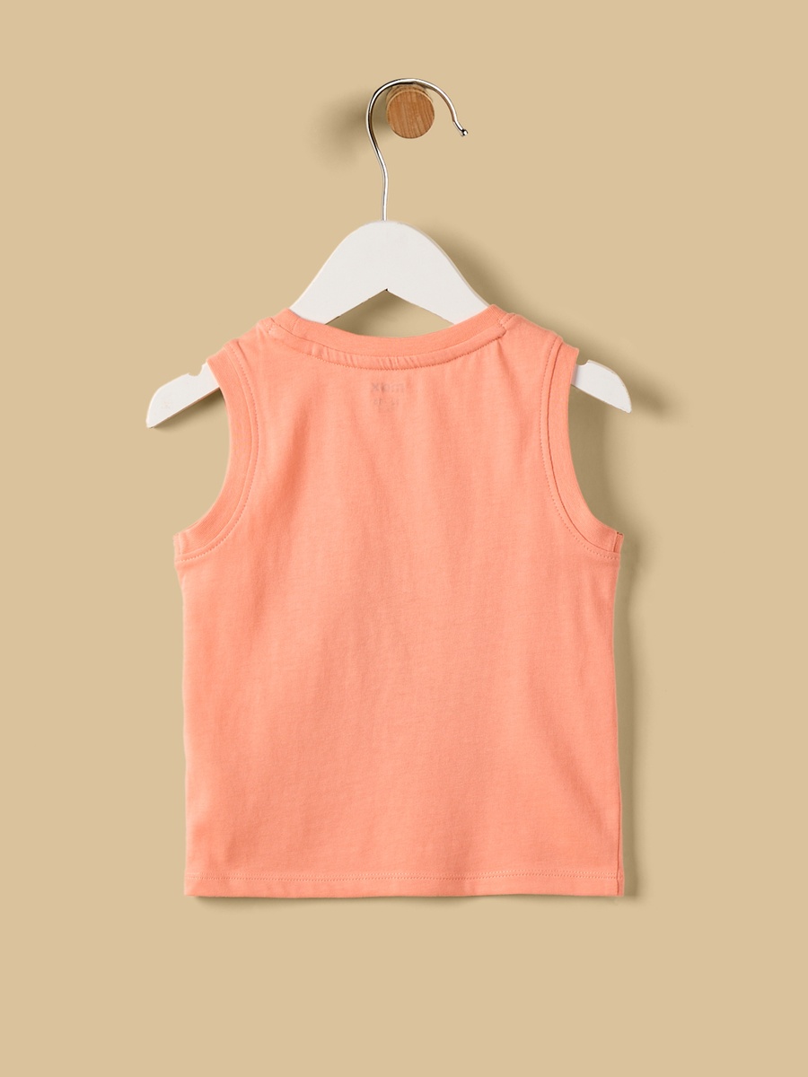 Graphic Print Sleeveless Cotton T-Shirt