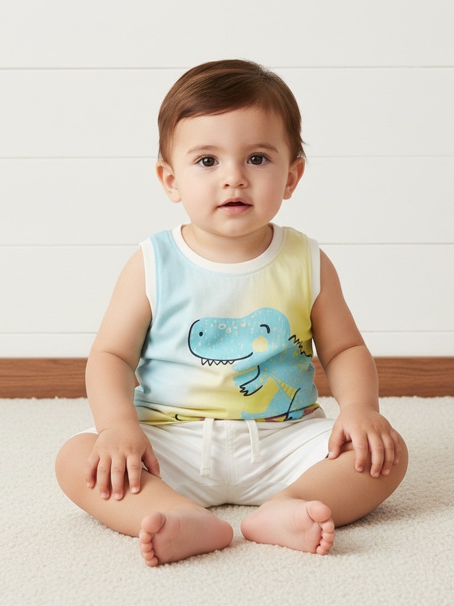 Ombre Sleeveless Cotton T-Shirt