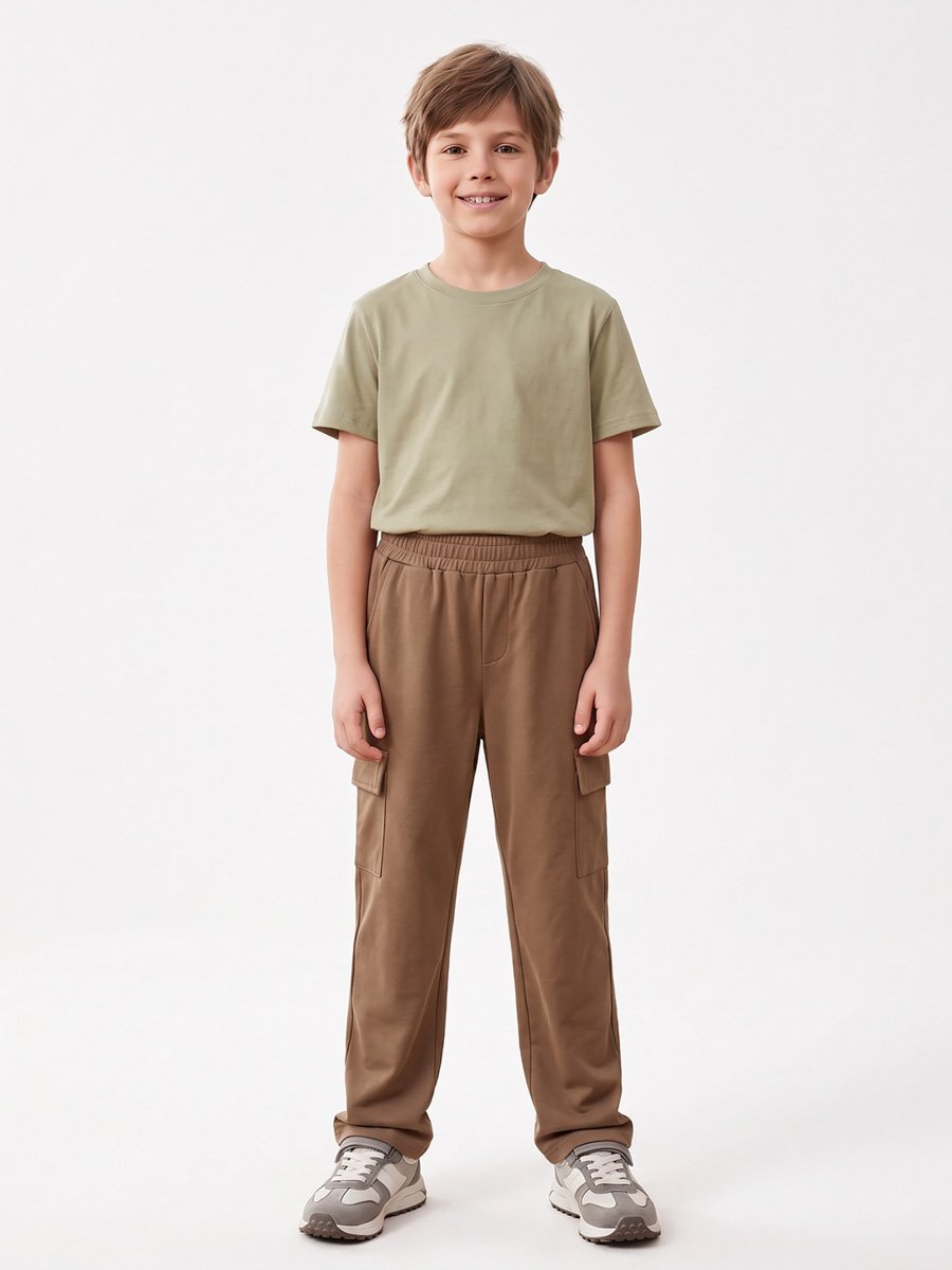 Boys Cotton Knitted Cargo Pants