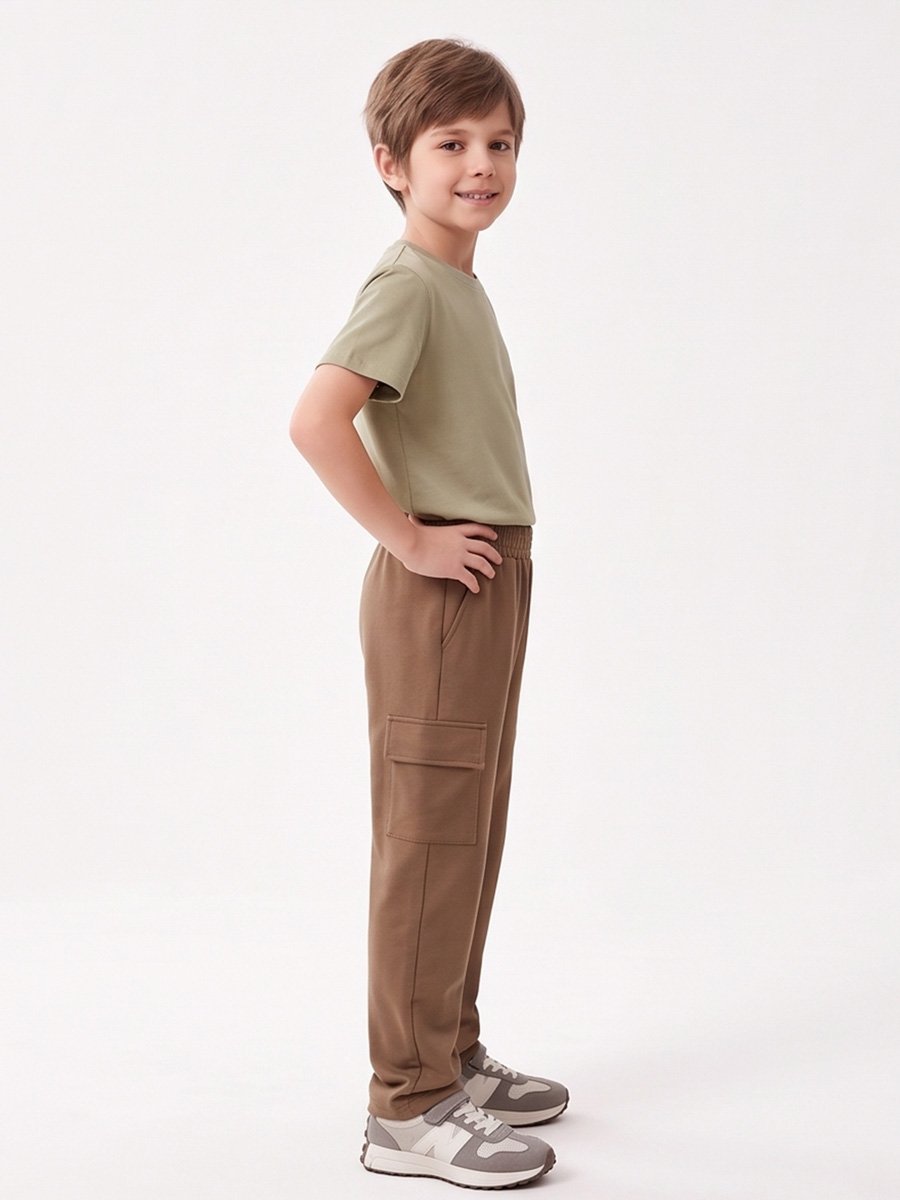 Boys Cotton Knitted Cargo Pants