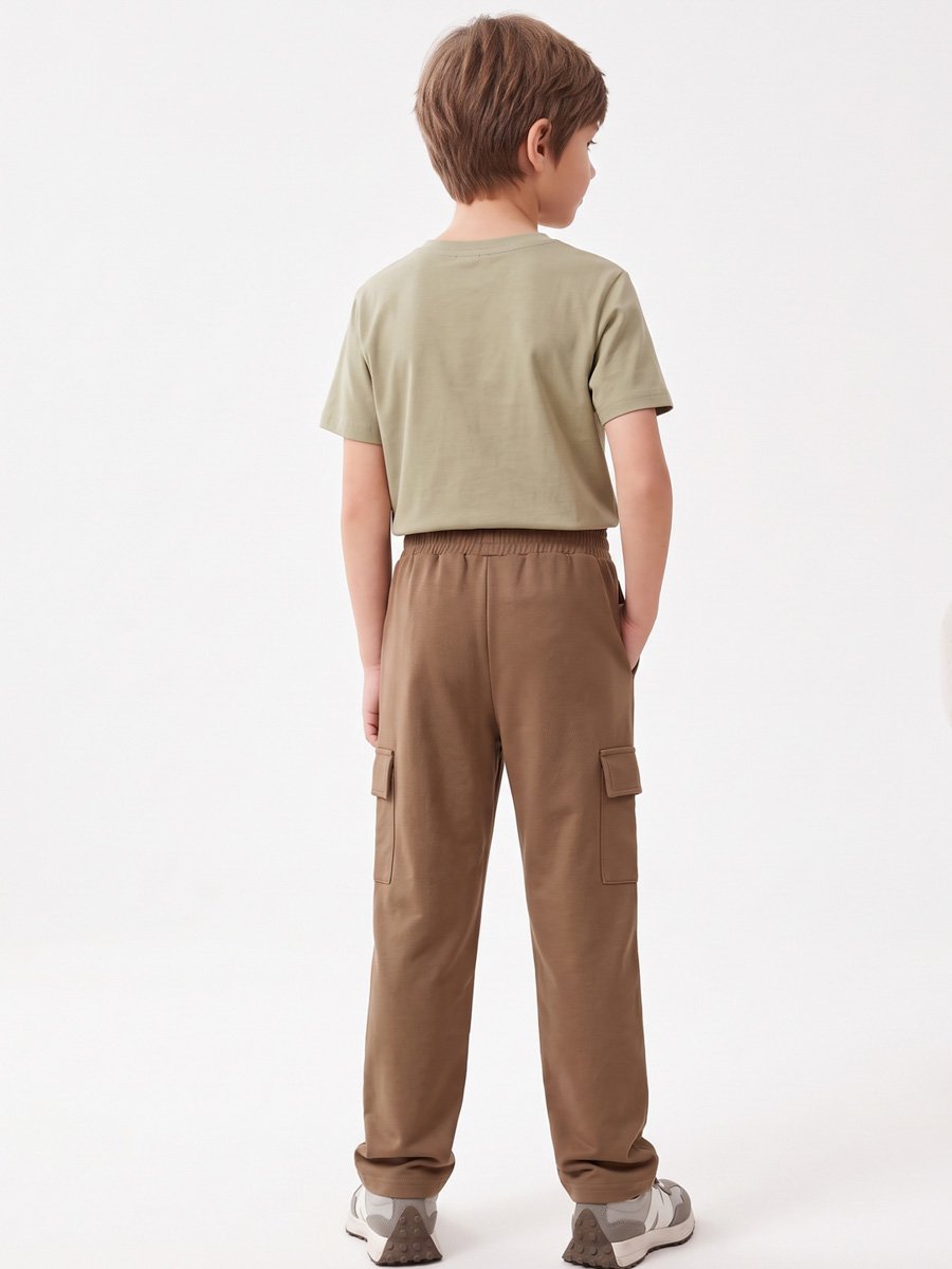 Boys Cotton Knitted Cargo Pants