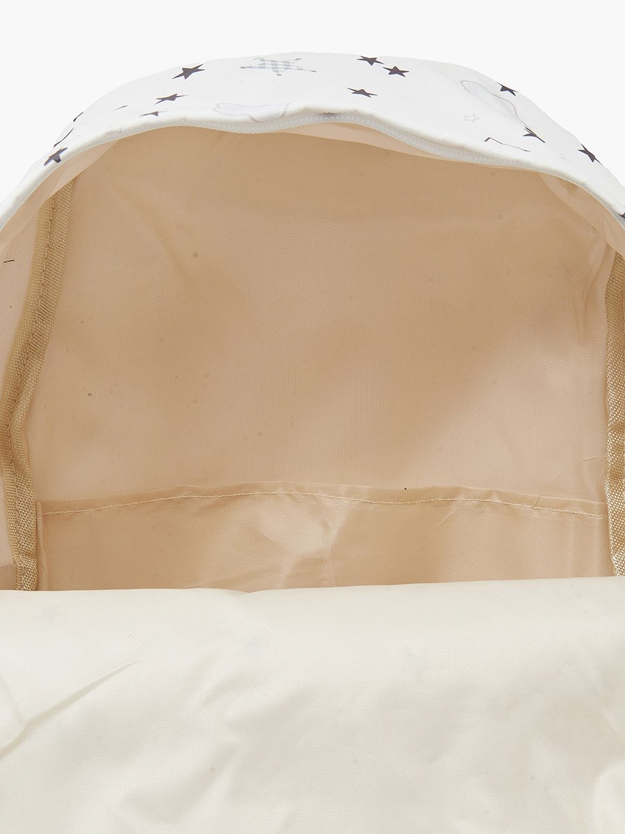 Girls White Star Print Casual Backpack