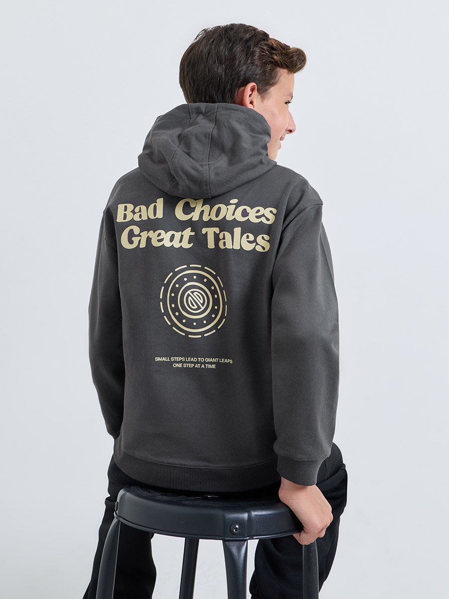 Teen Boys Graphic Print Oversized Hoodie