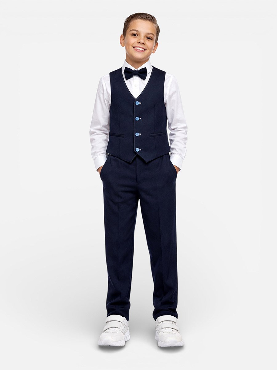 Boys 3-Piece Waistcoat, Shirt, Trousers and Bow Tie Set