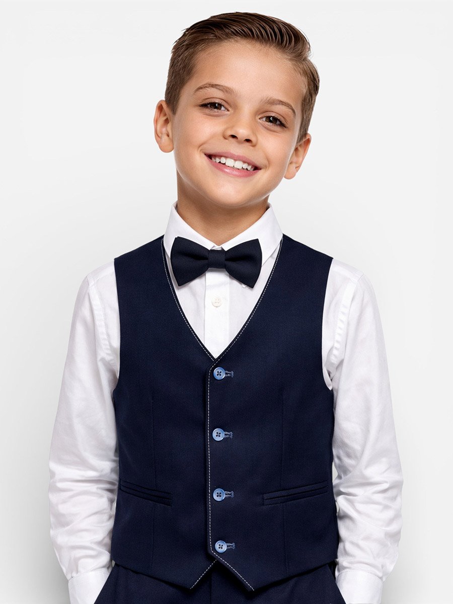 Boys 3-Piece Waistcoat, Shirt, Trousers and Bow Tie Set