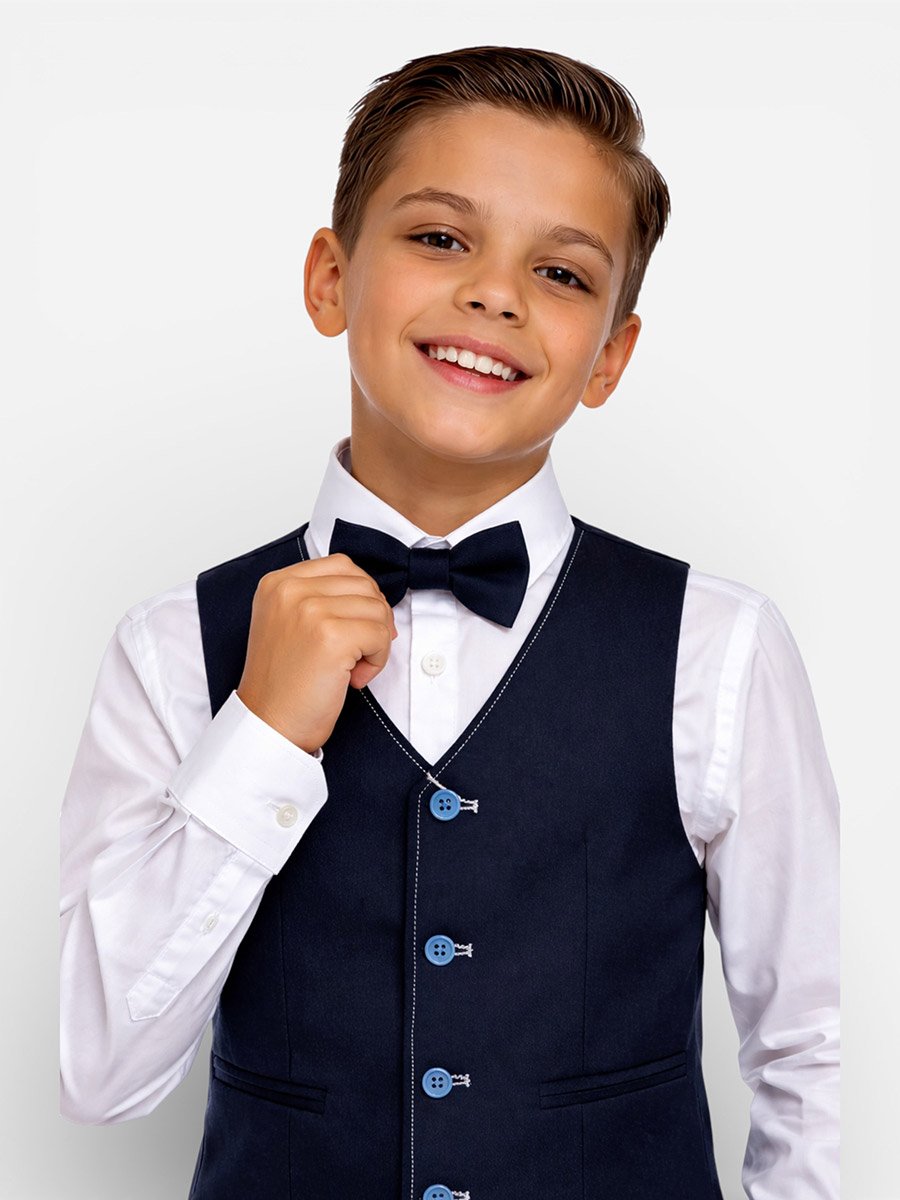 Boys 3-Piece Waistcoat, Shirt, Trousers and Bow Tie Set