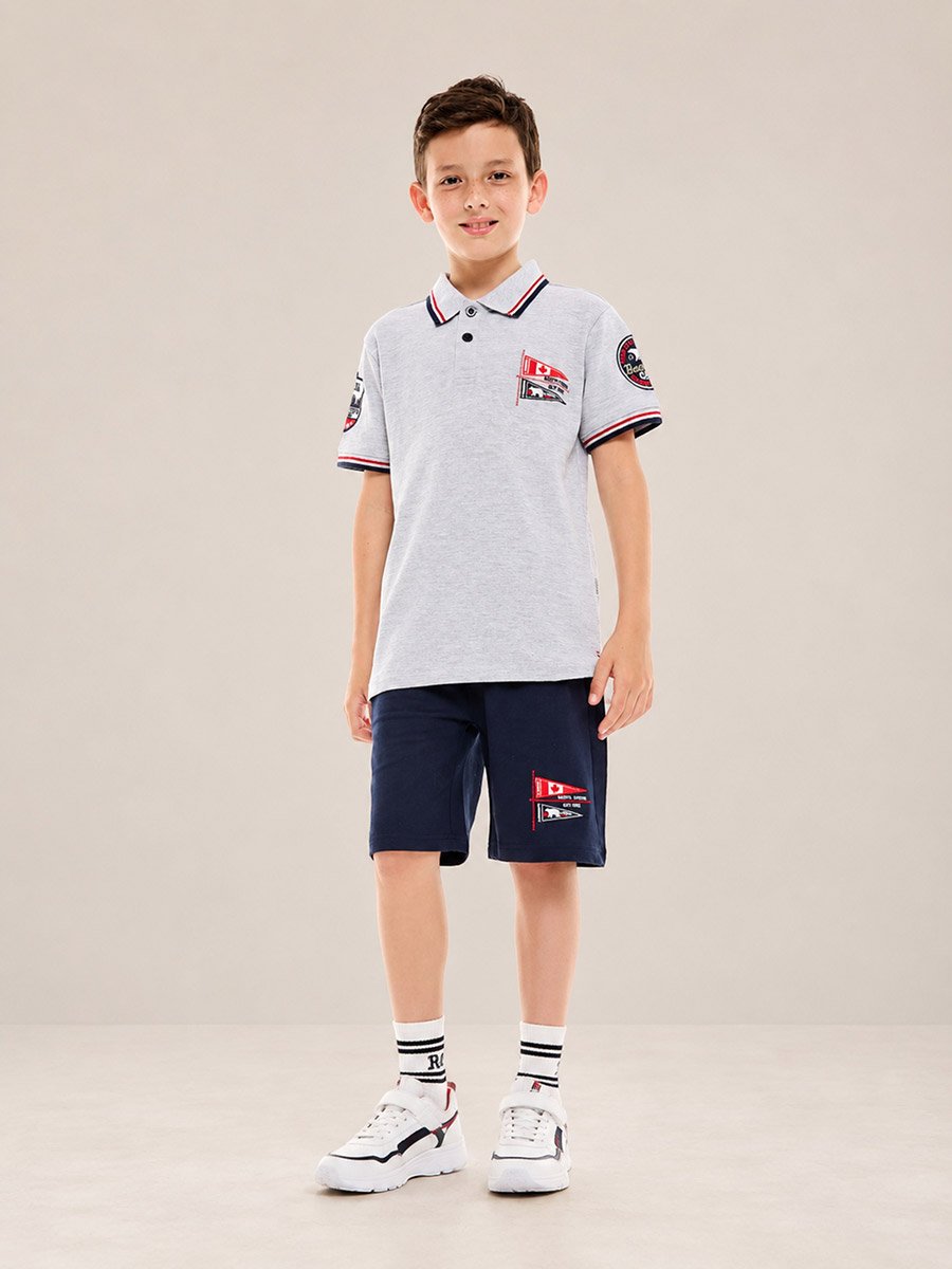 Boys Embroidered Polo T-Shirt and Shorts Set